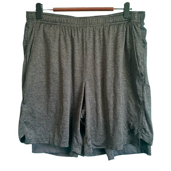 Spyder Active Proweb Gray Athletic Men's Shorts Medium - Picture 1 of 9